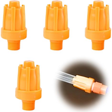 6 Pcs Buse De Soufflage d'Air 16 Pores, Souffleuse à Air 1/4 "Pour Séchage Plat Dair Accessoires Compresseur d'Air, Retrait de la Poussière Sec l'Air Jaune B. - (1/5)