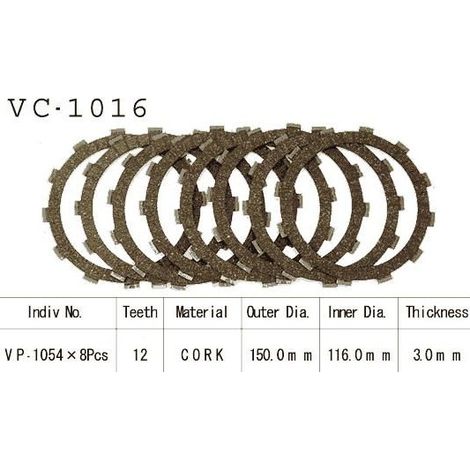Kit Disques d'Embrayage Garnis Cross Cr250/500 1990/2002 (1/2)