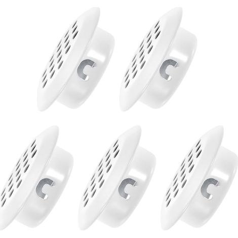Round Air Winds(For 25mm/0.98" Dia.) 5Pcs, Stainless Steel Circle Wall Air Vent Cover for Cabinets Closets Shoe Boxes, White (1/5)