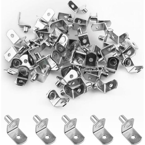 50 punaises plaquées argent de 6 mm avec trous pour la fixation des panneaux d'armoires, accessoires de quincaillerie pour meubles de garde-robe (1/5)