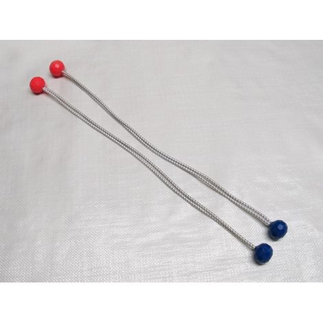 x2 4MM x 400MM Sail Ties Blue Orange Balls - Fastener Nylon Loop Secure Holder