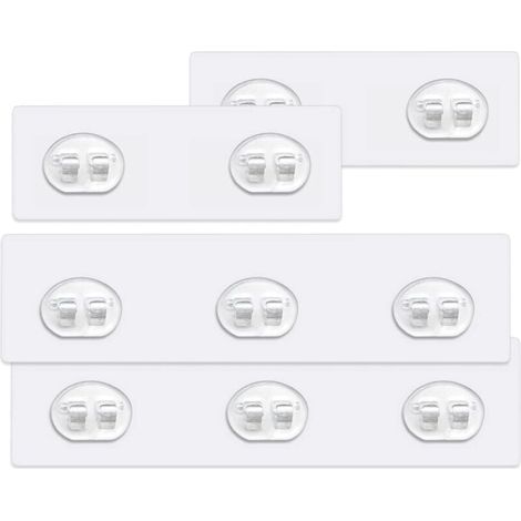 Set mit 4 selbstklebenden Duschregalhaken (3 Haken und 2 Haken), kein Bohren erforderlich, transparente Wandhaken für Badezimmerregal, Eckkorb, Seifenschale usw. (1/4)
