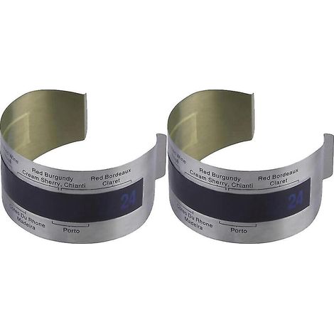 Bracelet thermomètre à vin en acier inoxydable (lot de 2) avec affichage numérique, outil de cuisine pour la température des bouteilles de vin (1/3)
