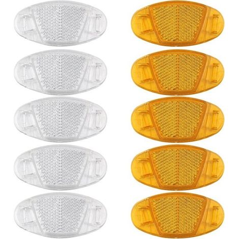 Lot de 10 réflecteurs de rayons de vélo pour roues de vélo de route (1/4)