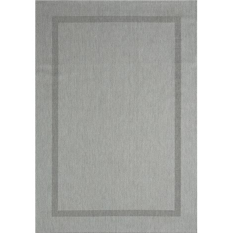 Tapis extérieur kilim 120x170 gris rectangle SQUAREXT