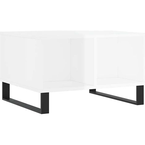 Maison Exclusive - Couchtisch Hochglanz-Weiß 60x50x36,5 cm Holzwe