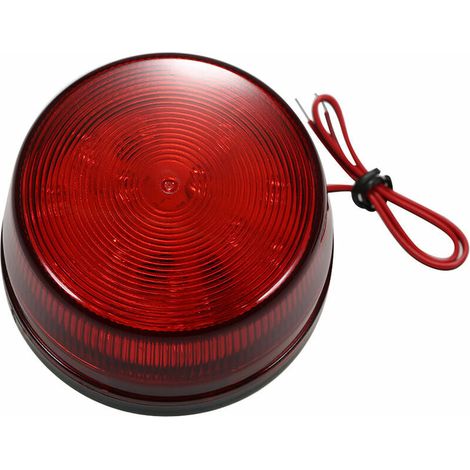 Segnale stroboscopico di allarme cablato LED Luce di avvertimento di sicurezza Impermeabile lampeggiante 12V 120mA Sicurezza sicura per sistema di allarme, rosso, rosso (1/5)