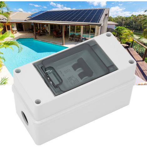 Disjoncteur miniature 2P, interrupteur sectionneur 1000V CC, disjoncteur miniature 6A CC pour systèmes photovoltaïques solaires, avec indice d'étanchéité IP65. (1/5)