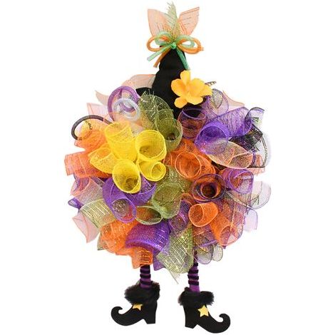 Hexen-Dekoration aus strapazierfähigem Polyester, ideal für Türen, Esszimmer, Kränze und Verandawände. Sorgt für Halloween-Atmosphäre. Durchmesser: 30 cm (1/5)