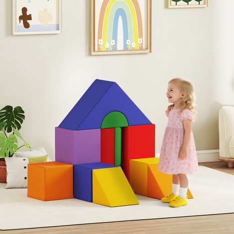 Ensemble de constructions souples pour enfants de 1 à 3 ans avec 11 formes, en PU et EPE, couleurs variées (1/5)