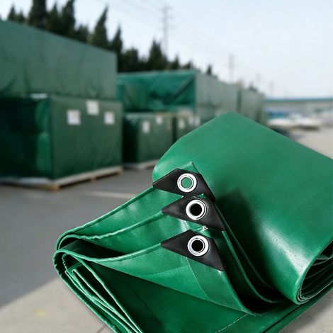 Bâche imperméable verte avec œillets métalliques, protection anti-UV, abri d'urgence contre la pluie, pour maison, bateau(Dimensions : 3 x 4 m) (1/5)