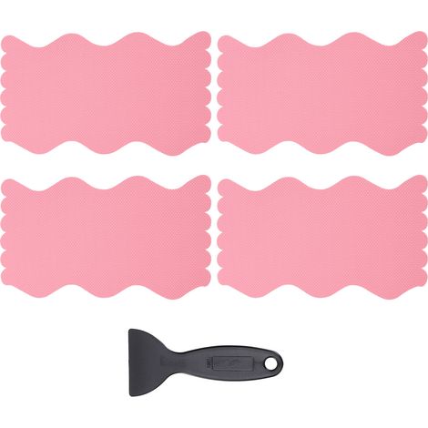 Juego de 24 pegatinas antideslizantes para ducha – PEVA, negro/gris/transparente/rosa/azul, incluye espátula (1/5)