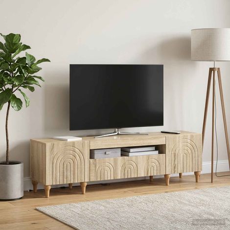 vidaXL LED TV Cabinet ALKMAAR 153 x 35 x 43 cm Sonoma Oak (1/5)