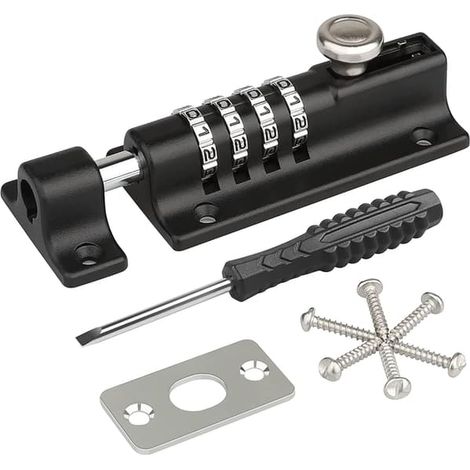 Serrure de sécurité pour portes coulissantes, 4 chiffres, en alliage de zinc, pour installation domestique et usage quotidien.-AquaForge (1/5)
