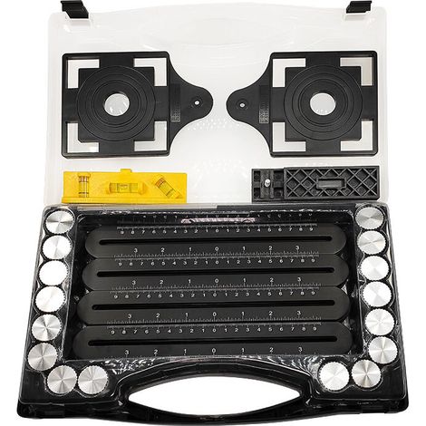 Box Multi-Angle Measuring Ruler for Tiling - Black Angle Tool - Aluminum Alloy Angle Stencil - 12 Side Tools - Suitable for Carpentry, Ceramic Tile