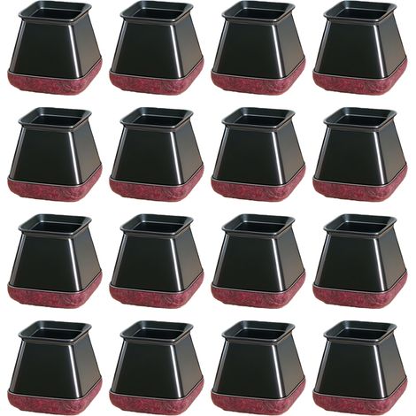16pcs Silicone Chair Leg Caps (Square) Fit for 13-20mm Chair Legs, Hardwood Furniture Protector Pads