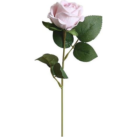 Rose artificielle en tissu, sans arrosage, réaliste, ne se fane pas, anti-décoloration, longue durée de vie, idéale pour la décoration de mariage et d'intérieur. Fournitures pour la maison.rose clair (1/5)