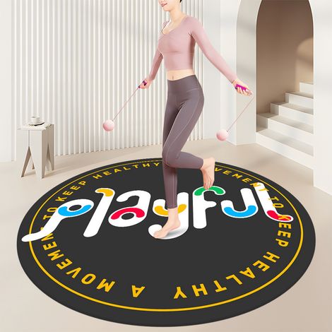 HSS-Tapis de gym à domicile, tapis absorbant les chocs et le bruit pour salles de sport,convient pour la corde à sauter et les exercices cardio - rond de 100 cm de diamètre-140x140cm