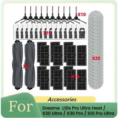 60 sacs à poussière avec brosse latérale rotative et filtre pour balai Dreame-- (1/5)