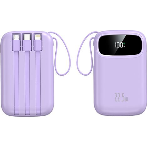 Batterie Externe 100000mAh Charge Rapide 22.5W Powerbank avec Câble Intégré pour iPhone 16 15 Xiaomi 14, Accumulateur Portable 20000mAh, Chargeur de Secours Universel