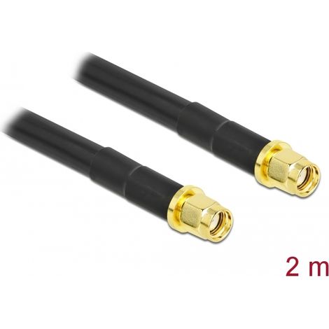Delock Cable de antena de RP-SMA macho a RP-SMA macho de LMR/CFD300 2 m low loss