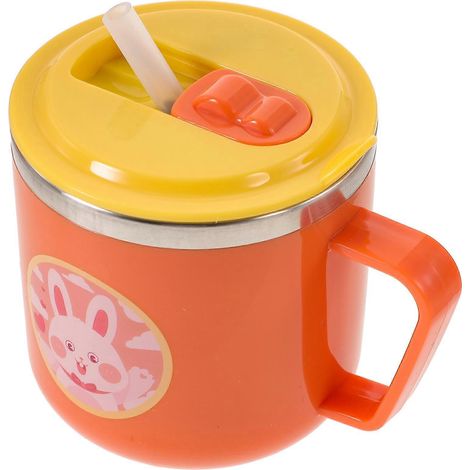 Gobelet isotherme pour enfants avec couvercle à paille et motif dessin animé-10x8CM (1/3)