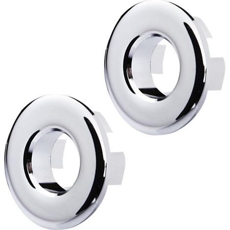 Lot de 2 Anneau de trop-plein, Cuivre, Diamètre 22 à 24 mm, Argent, Pour Lavabo (1/5)