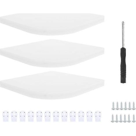 Étagères d'angle flottantes (3 pièces) (1/2)