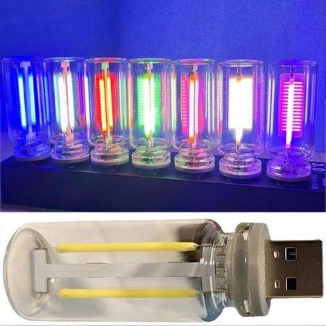 Veilleuse tactile USB - Mini lampe d'ambiance LED en bouteille de verre pour table de chevet et voiture (1/5)
