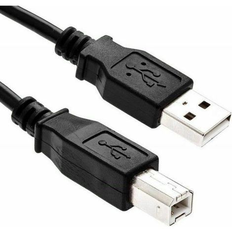 Câble Imprimante USB A-B Noir HP Deskjet Photosmart Laserjet Officejet Inkjet Canon Pixma Scanner Cordon Remplacement 1.80m