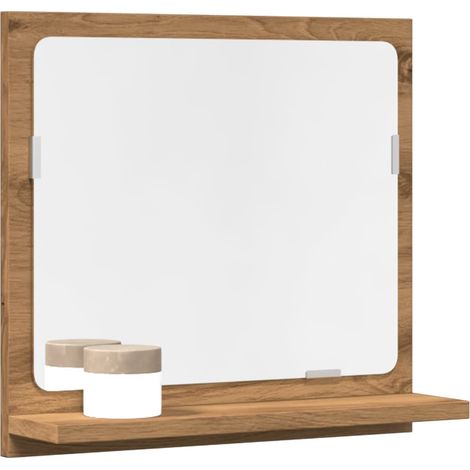 Badspiegel mit Ablage Artisan-Eiche 40x11x37 cm Holzwerkstoff