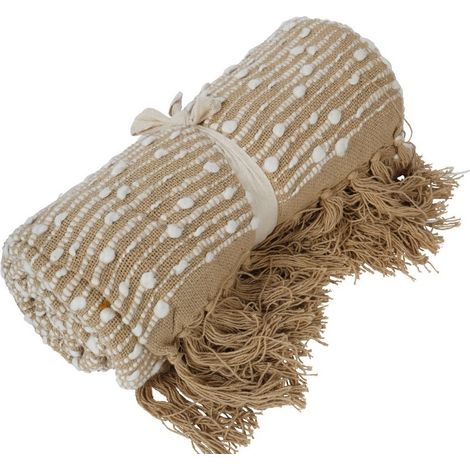 Jette Throw - Cotton - L125 x W150 x H1 cm - Natural