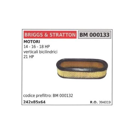 BRIGGS&STRATTON filtro aire cortacésped cortacésped 14 16 18HP vertical