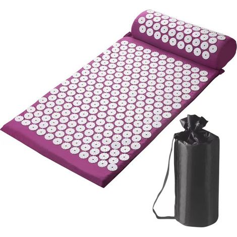 Kit Acupression Coussin de massage Mat pour le traitement de la douleur de tension de yoga - violet, polyvalent et pratique (1/4)