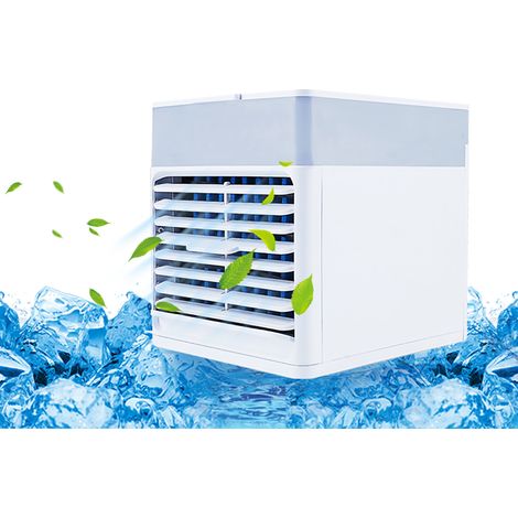 Refroidisseur d'air de bureau 500mL Ventilateur brumisateur USB silencieux à 3 vitesses, réservoir 500ml, blanc, pour maison et bureau (1/4)