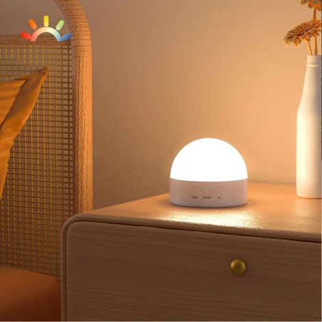 Kition Kinder-Nachtlicht - USB-LED - Batteriebetrieben - 8 Modi mit RGB-Beleuchtung - Dimmbar - Babyrotes Licht fürs Schlafzimmer - Weiß - 1 Stück [Energieklasse F]