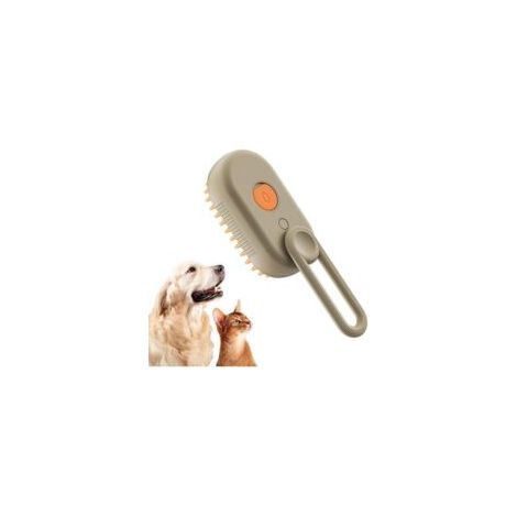 Brosse vapeur pour chat afin d'éviter que les poils ne volent partout — idéale pour les chats et les chiens, 1 pièce, kaki - Crezuo