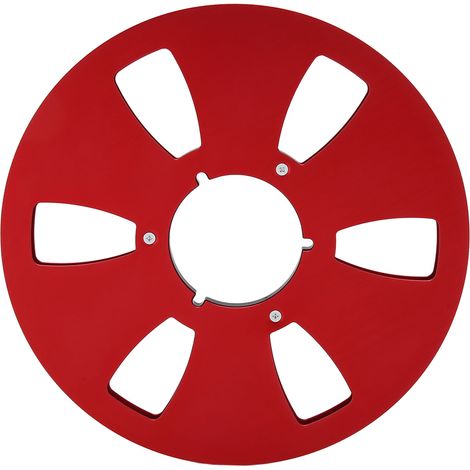 Bobine de prise de son 1/4 pouce 10 pouces vide en alliage d'aluminium 6 trous pour machine universelle rouge (1/5)