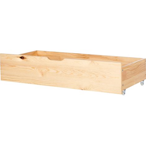 Conjunto de 2 cajones de almacenaje para cama madera de pino marrón claro Epaney