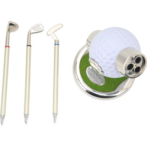Ensemble porte-stylo de golf en alliage de zinc, imitation horloge, pour un cadeau de papa. (1/5)