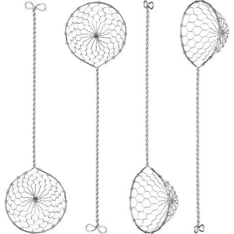 Lot de 4 Passoire Acier Inoxydable, Crochet Suspension, Résistant Chaleur, Pour Fondue Cuisine (1/5)