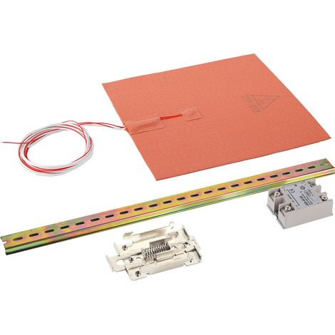 Kit de Chauffage Silicone pour Imprimante 3D, Relais SSR avec Cache-Coulissant et Support, Lit Chauffant 250x250mm 220V 450W (1/5)