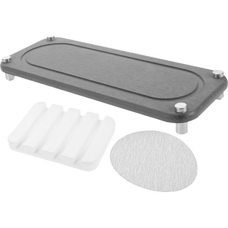 Tapis de Séchage Diatomite pour Évier Plateau Absorbant l'eau et Organisateur de Comptoir avec Porte-Savonnette Intégré Cuisine et Salle de Bain 1 Unité'-'-