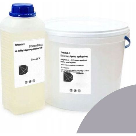 Resina epoxi gris para suelos de hormigón, balcones, terrazas, garajes y pintura (14 kg) (1/5)