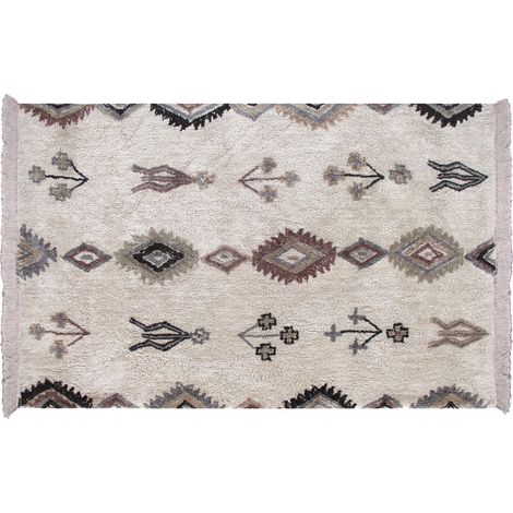 VIVARAISE - Tapis Dawlish en coton 100% - Motif berbère frangé - 160 x 230 cm (1/4)