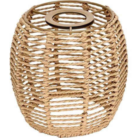 1 Abat-jour Suspension Rotin, Ouverture Inférieure, Compatible E27, Pour Salon Chambre Hôtel
