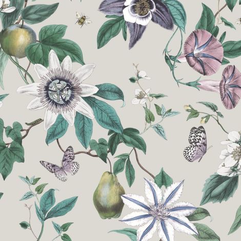 Fine Decor Sierra Grey Floral Botanical Wallpaper Feature Statement Wall (1/3)
