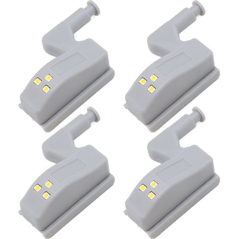 Lot de 10 lumières LED pour charnières de placard, éclairage lumineux en ABS avec 3 LED intégrées, lumière chaude. (1/5)