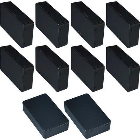 10 Pièces Boîtes de Jonction 85x50x21mm, Boitier de Derivation, Boîtier de Projet Etanche Electrique Exterieur, Boîte de Connexion de Câbe Plastique pour Bricolage Électronique, Noir (1/4)