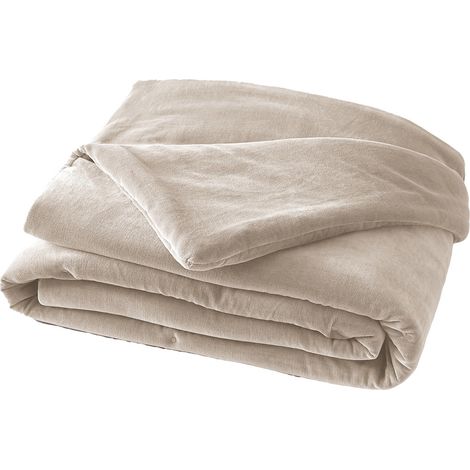 HARRIS - Chemin de Lit 90x200cm Velours de Coton Coloris Pampa (1/3)